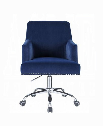 Trennery Blue Velvet Office Chair