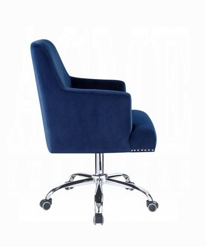 Trennery Blue Velvet Office Chair